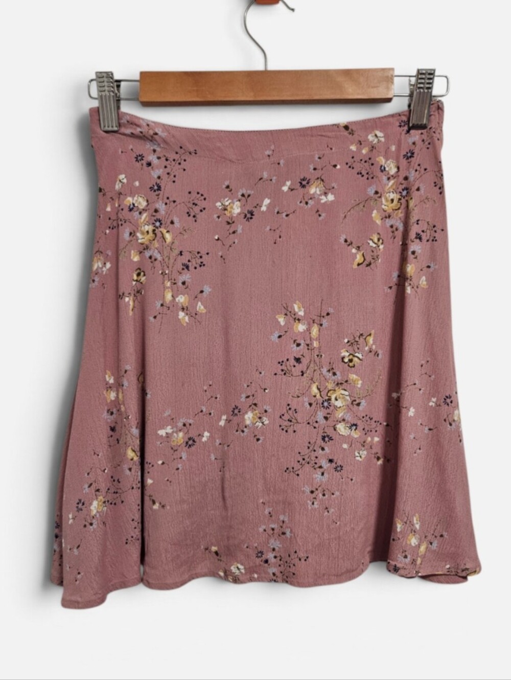 Free People Dusty Rose Floral Mini Skirt S Boho Cottagecore Romantic Ditsy Flowy